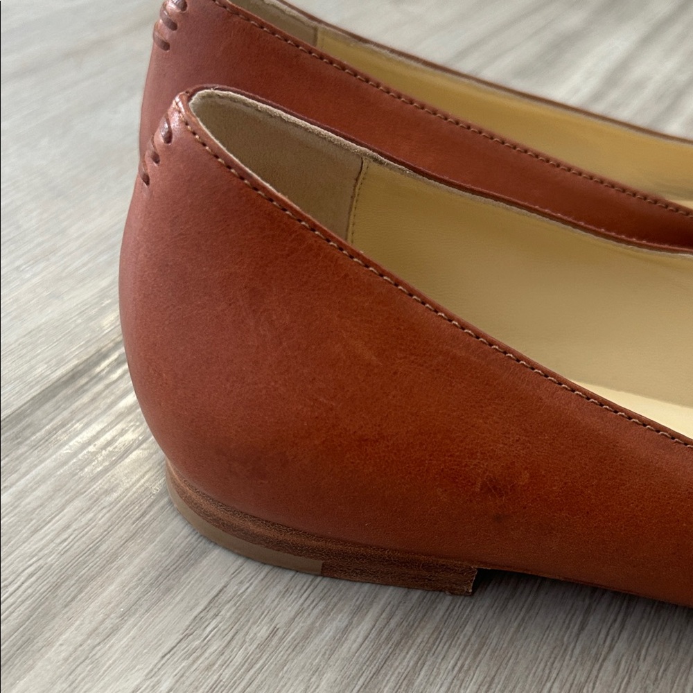 Sarah Flint Natalie Tan Leather Flats with Bow - Picture 7 of 9
